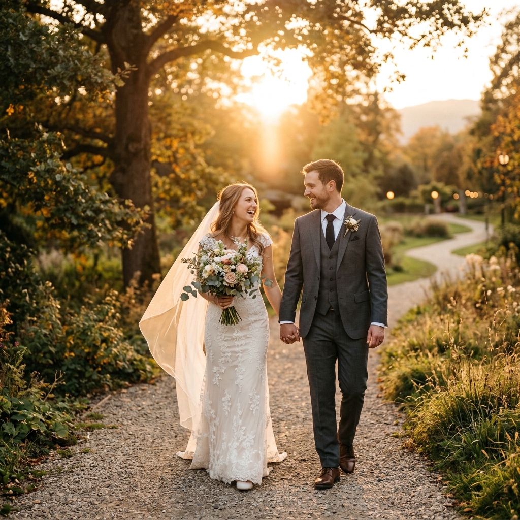 Hochzeit Abendlicht